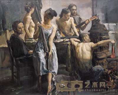 崔小东 2003年作 画室密语 129.5×162cm
